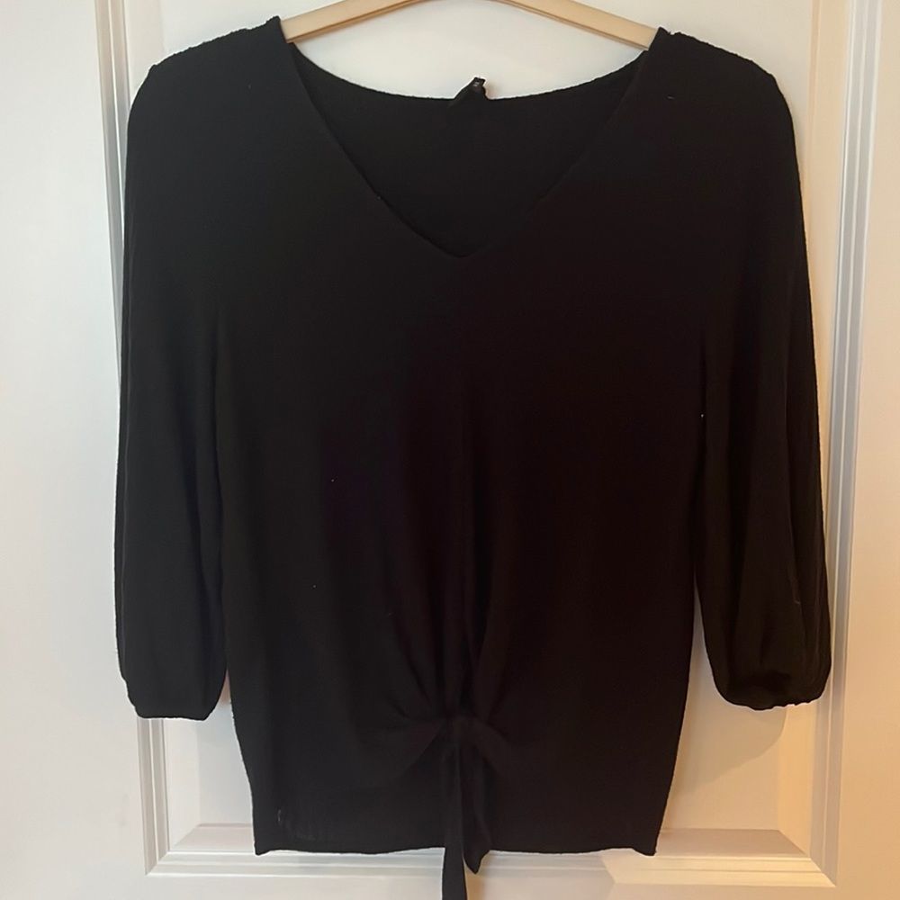 Black top with front tie